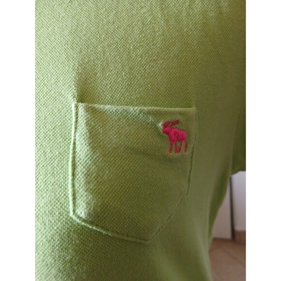 Abercrombie‎ Polo Shirt Girls XL Green Short Sleeve Moose Logo Preppy Youth - Picture 7 of 14